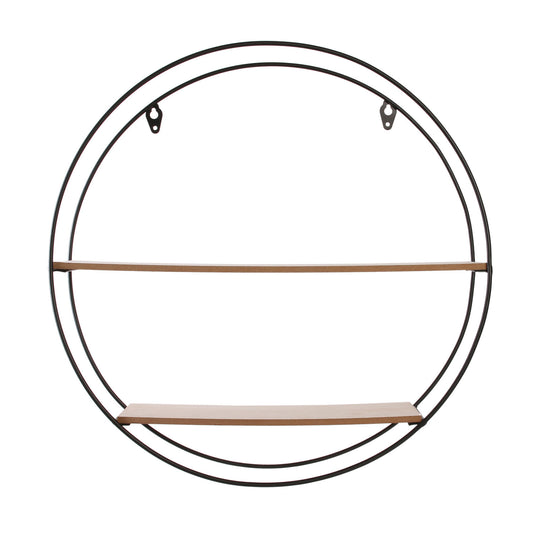 Etagere Bois Metal Rond 40X10X40Cm