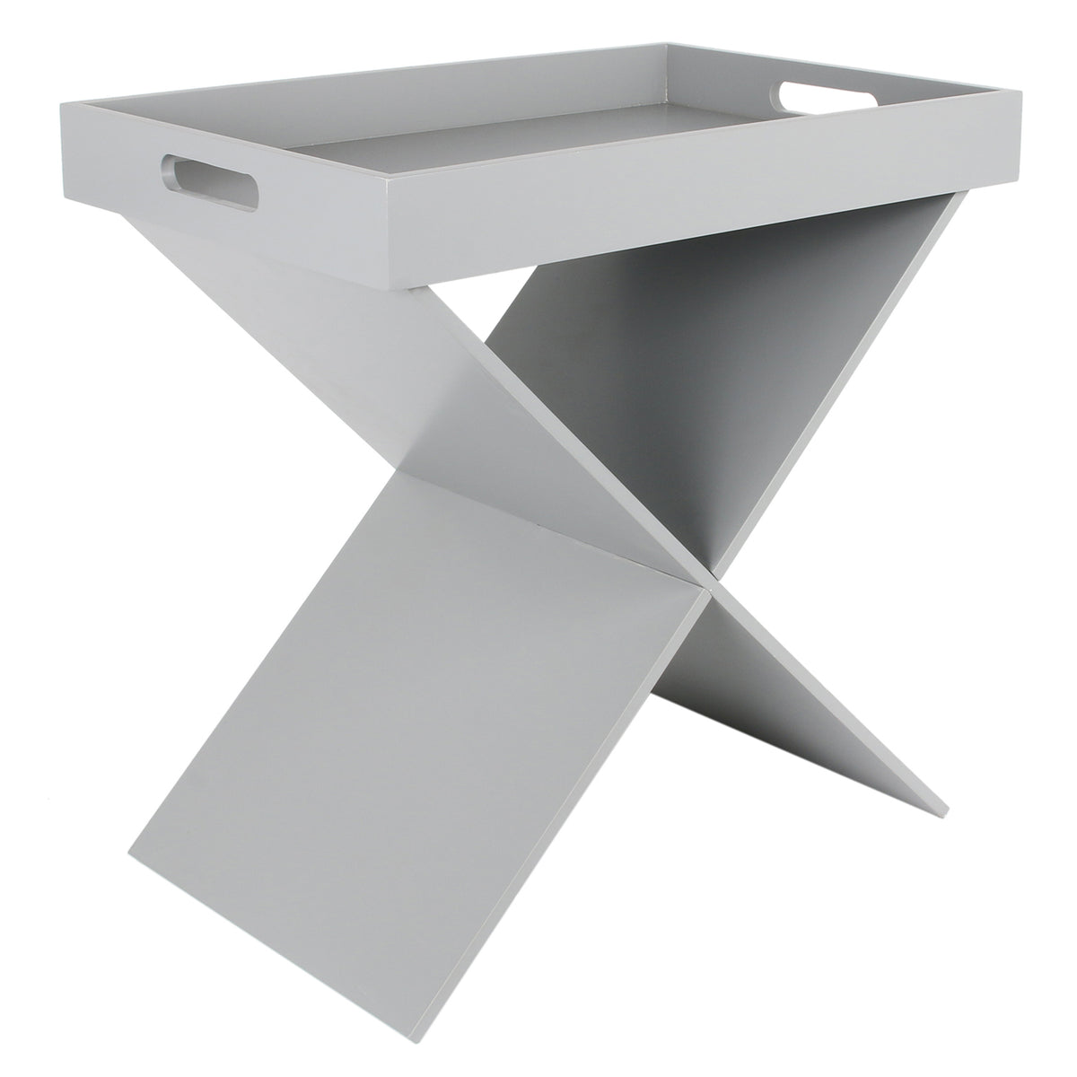 Table D Appoint Plateau Amovible Gris