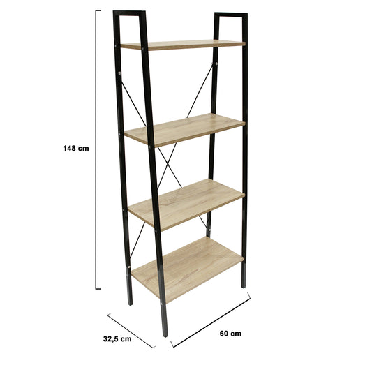 Etagere Bois Et Metal Loka 148X60X32.5