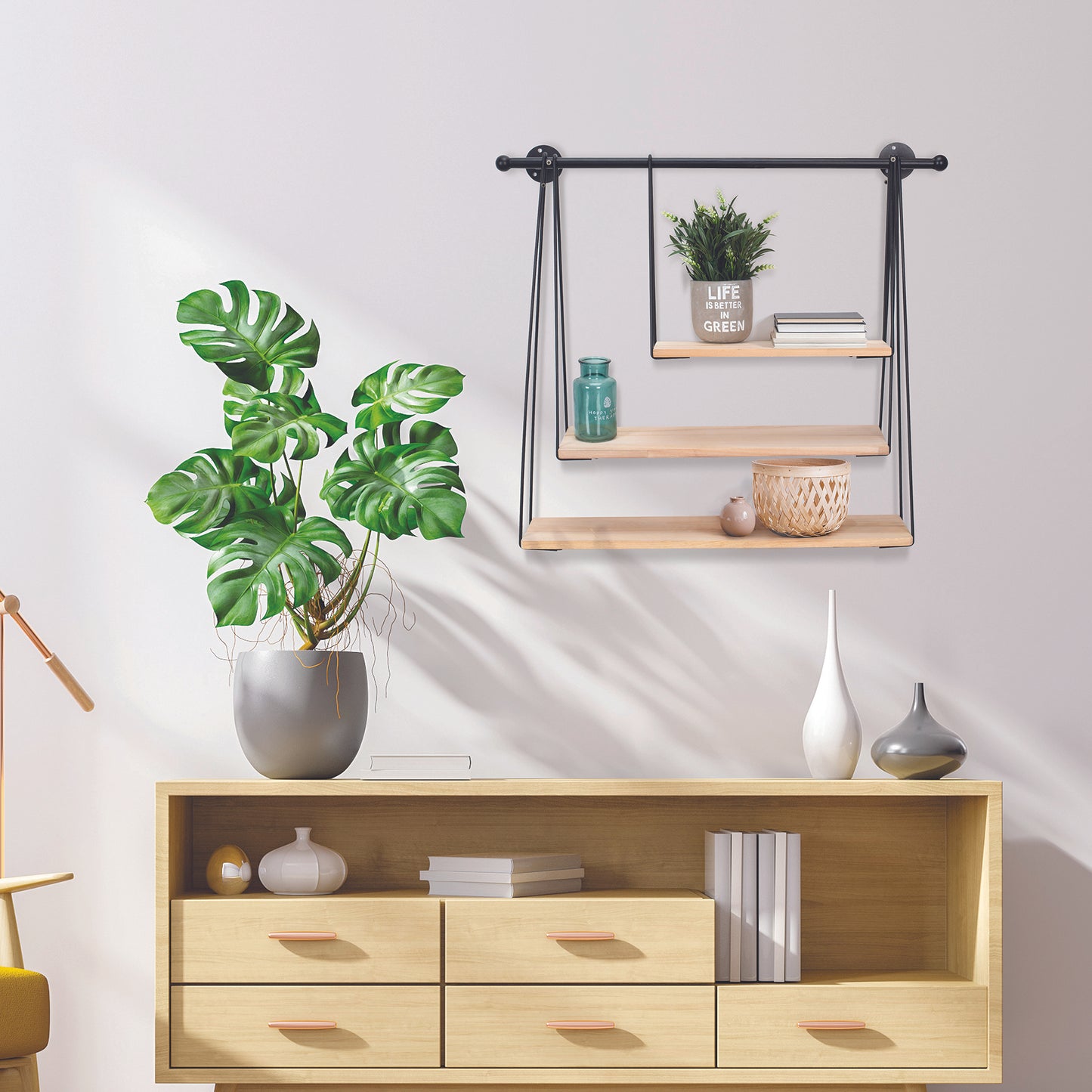 Etagere Filaire Murale Balancelle 67.5X62Cm