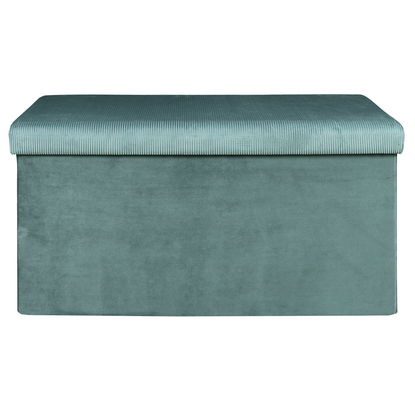 Coffre Banc Pliable Velours Cotele Giulia Bleu