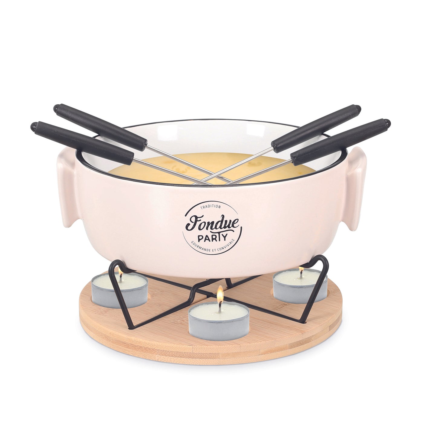 Service A Fondue Chauffe Plat Et Pique X4