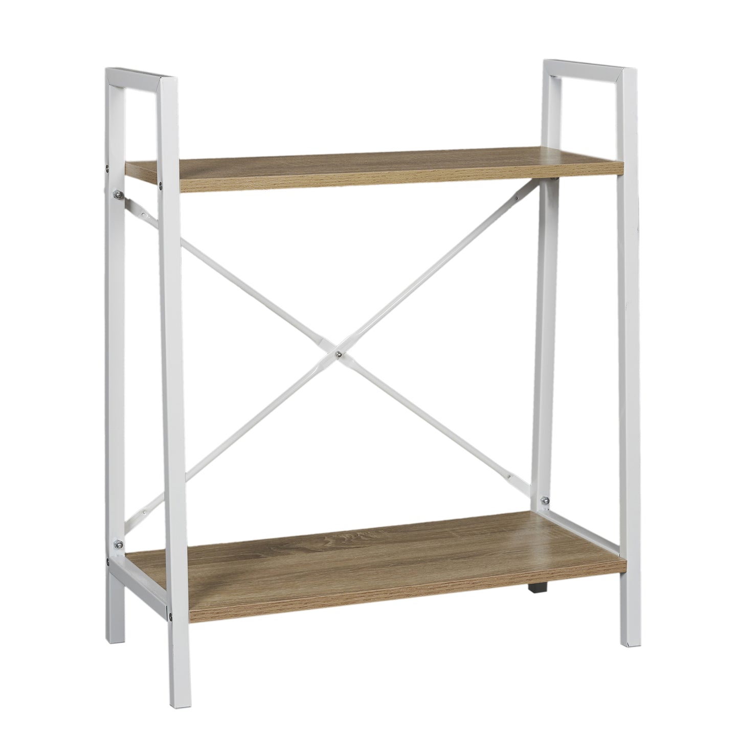 Etagere Bois Et Metal Blanc 70X60X27Cm