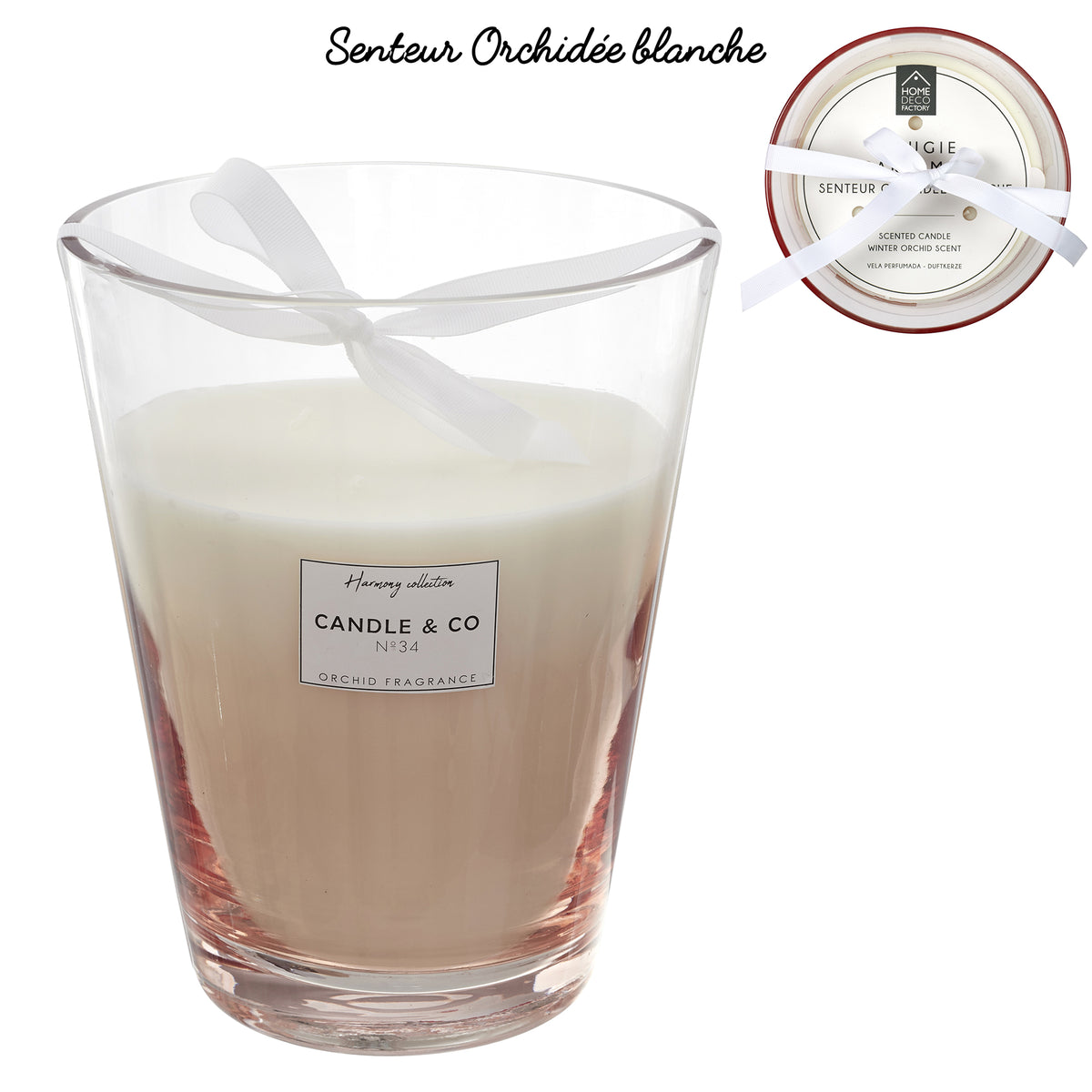 Bougie Parfumee Vase Beige Harmony H23Cm
