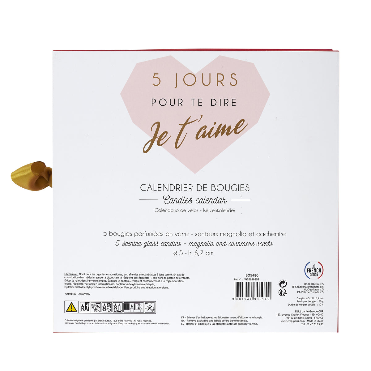 Bougie Parfumee X5 Calendrier Mots D Amour