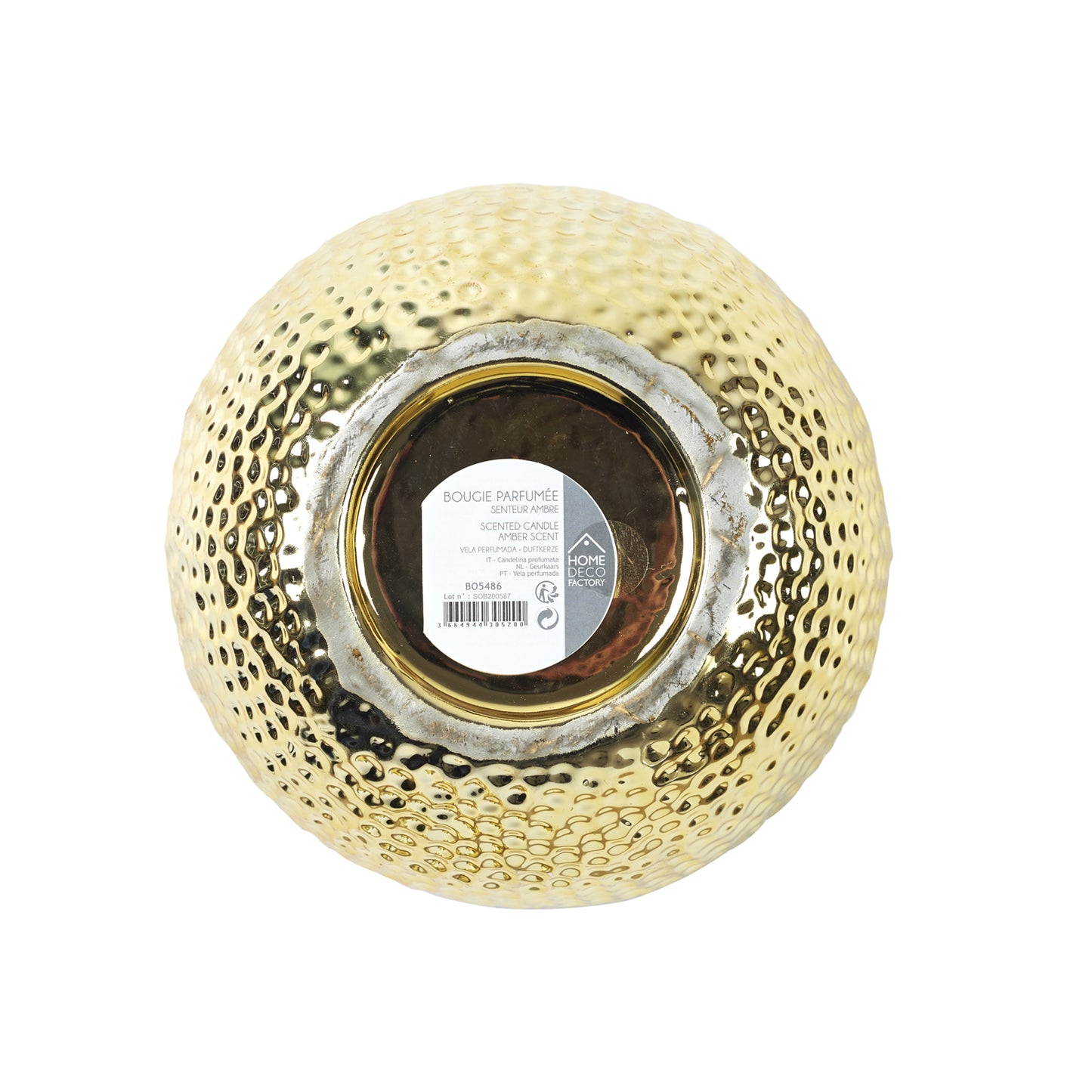 Bougie Parfumee Martelee Doree 5 Meches D21Cm