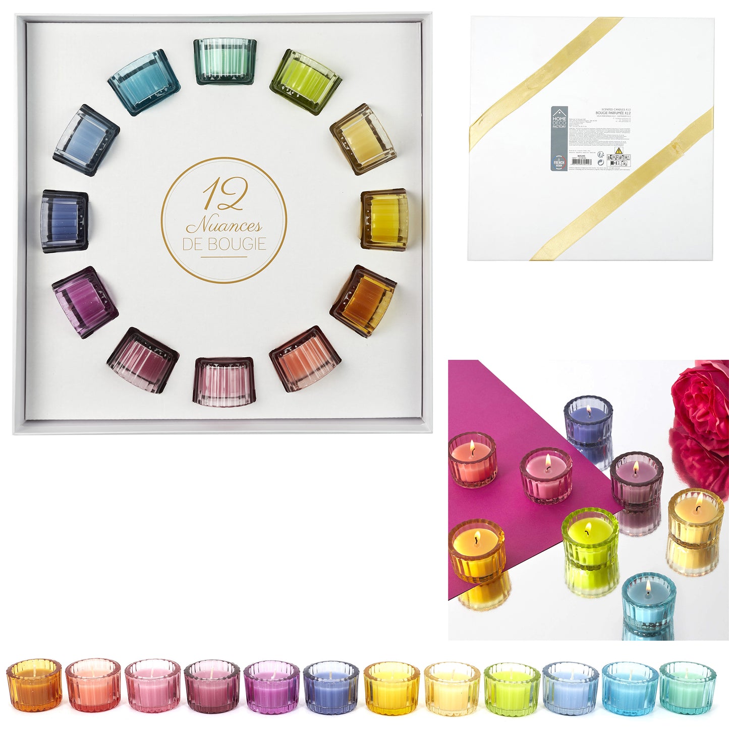 Bougie Parfumee X12 Nuances Coffret