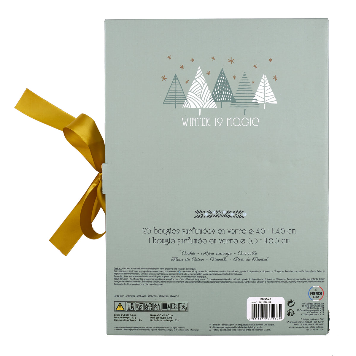 Bougie Parfumee X24 Calendrier Noel Nordique