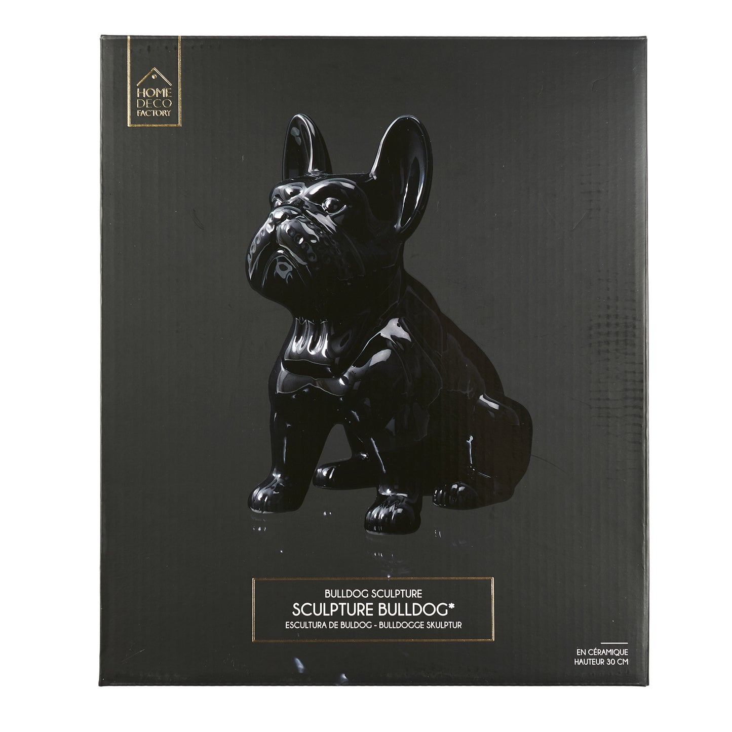 Bulldog Ceramique Noir 30Cm