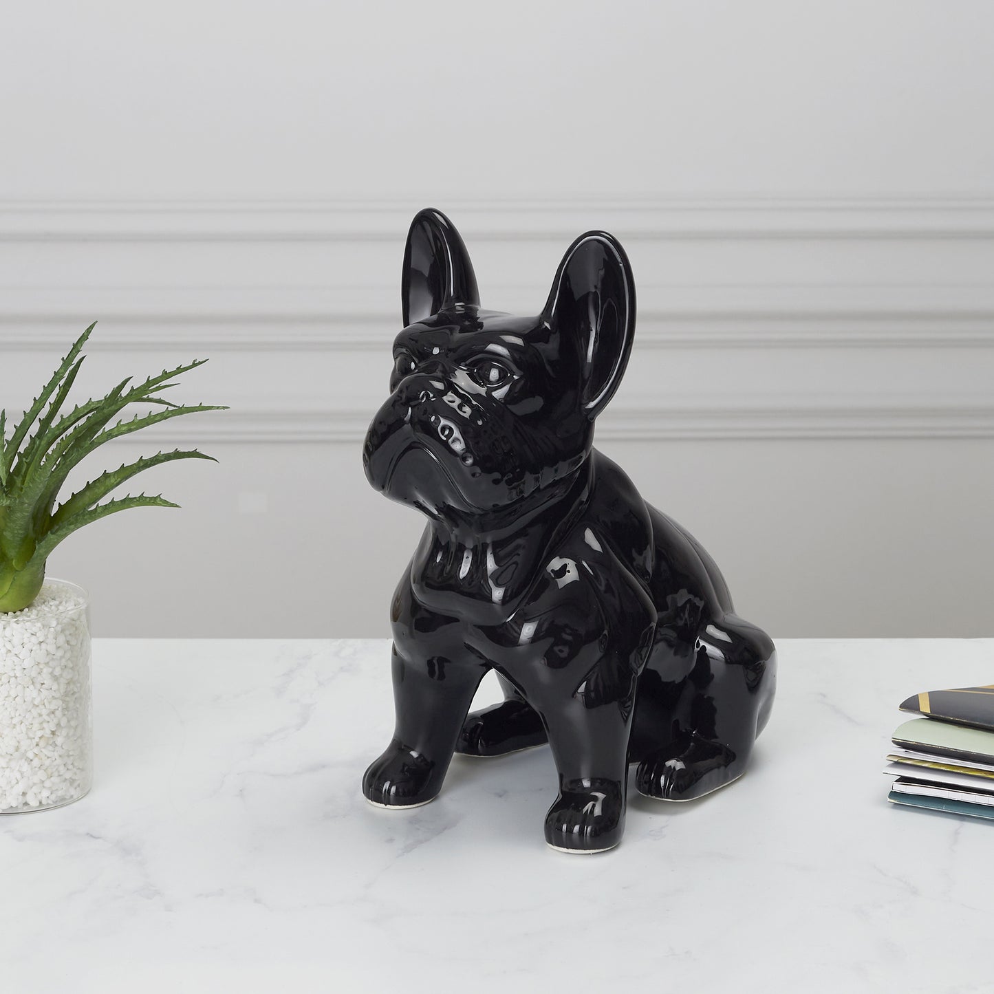 Bulldog Ceramique Noir 30Cm