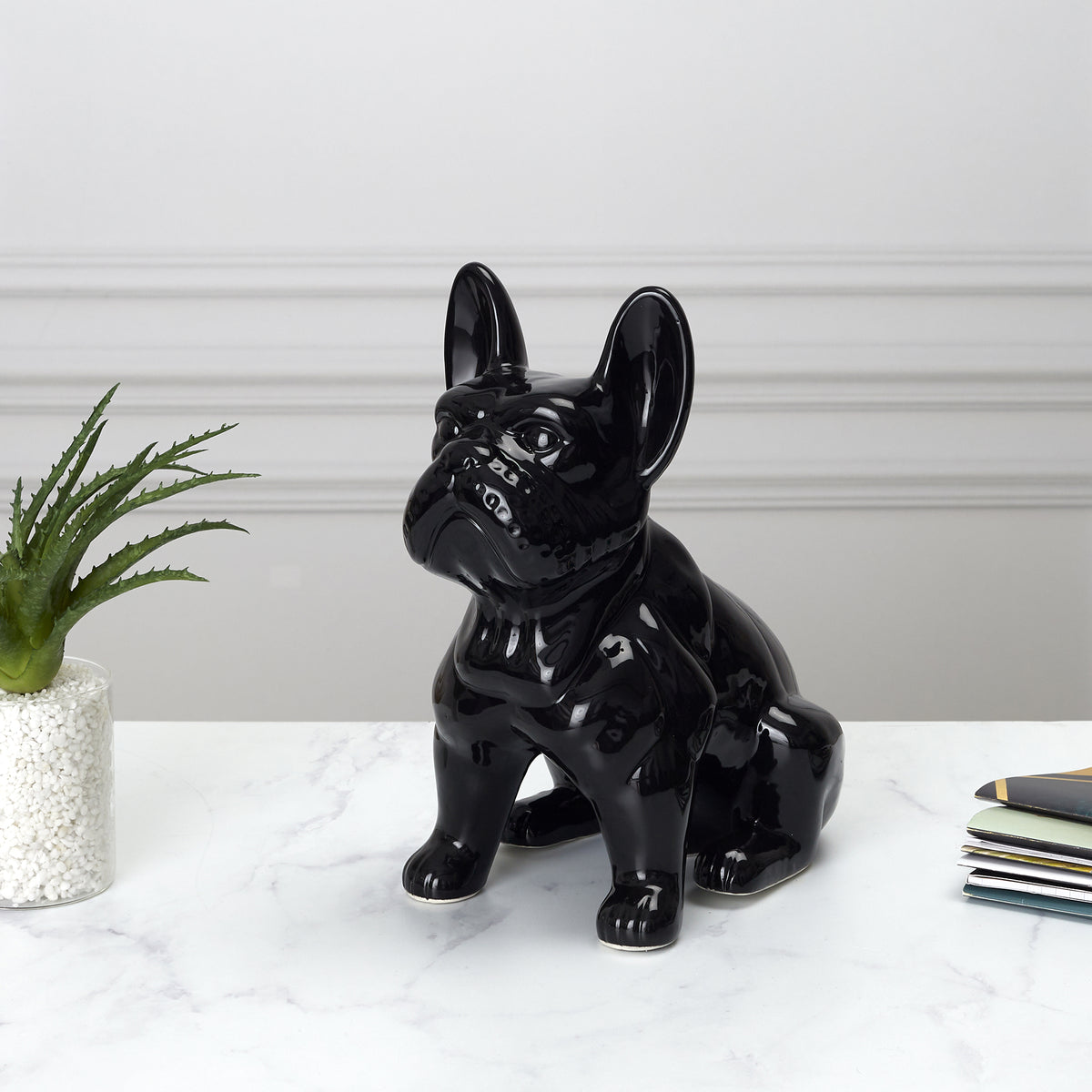 Bulldog Ceramique Noir 20Cm