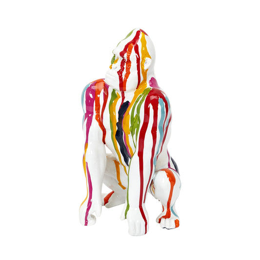 Gorille Deco Blanc Rainbow 24Cm