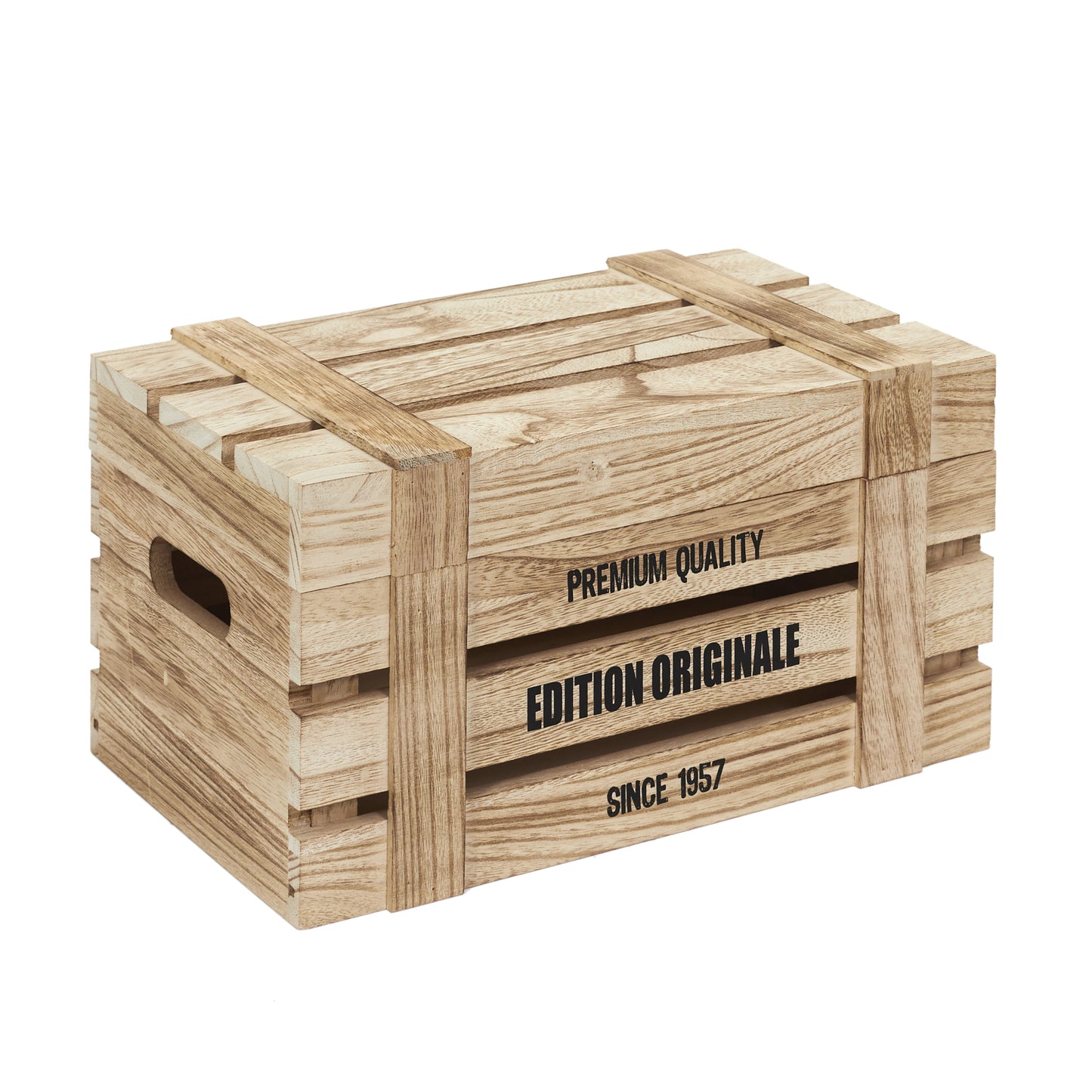 Cagette De Rangement Malle Bois X3