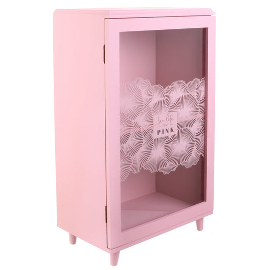 Rangement Deco Avec Etagere Rose 24X40X14.5Cm