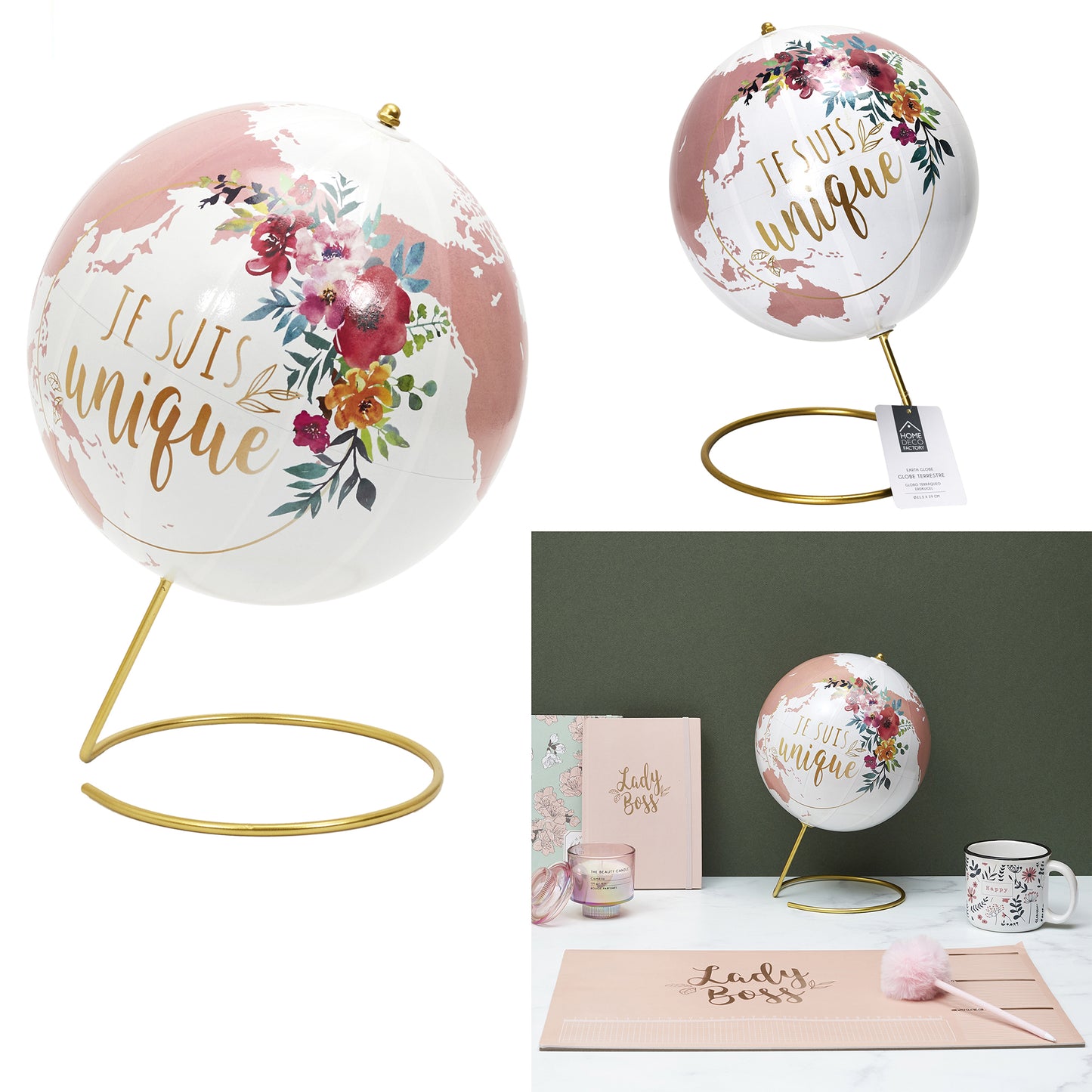 Globe Terrestre Deco Girly