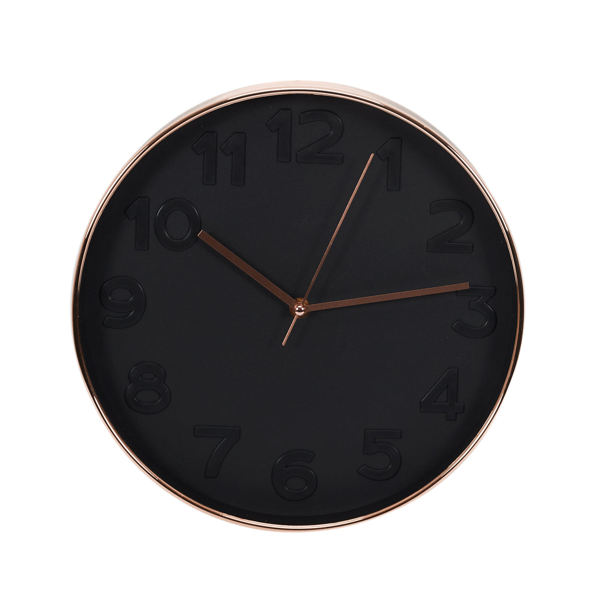 Horloge Ronde 30.5Cm Noire Cuivree