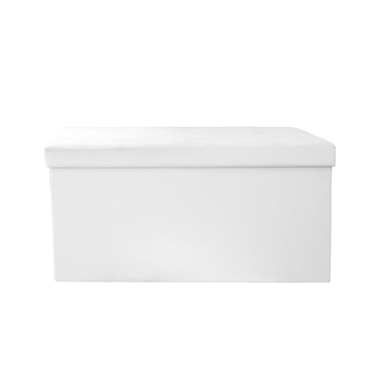 Coffre Banc Pliable Pu Blanc