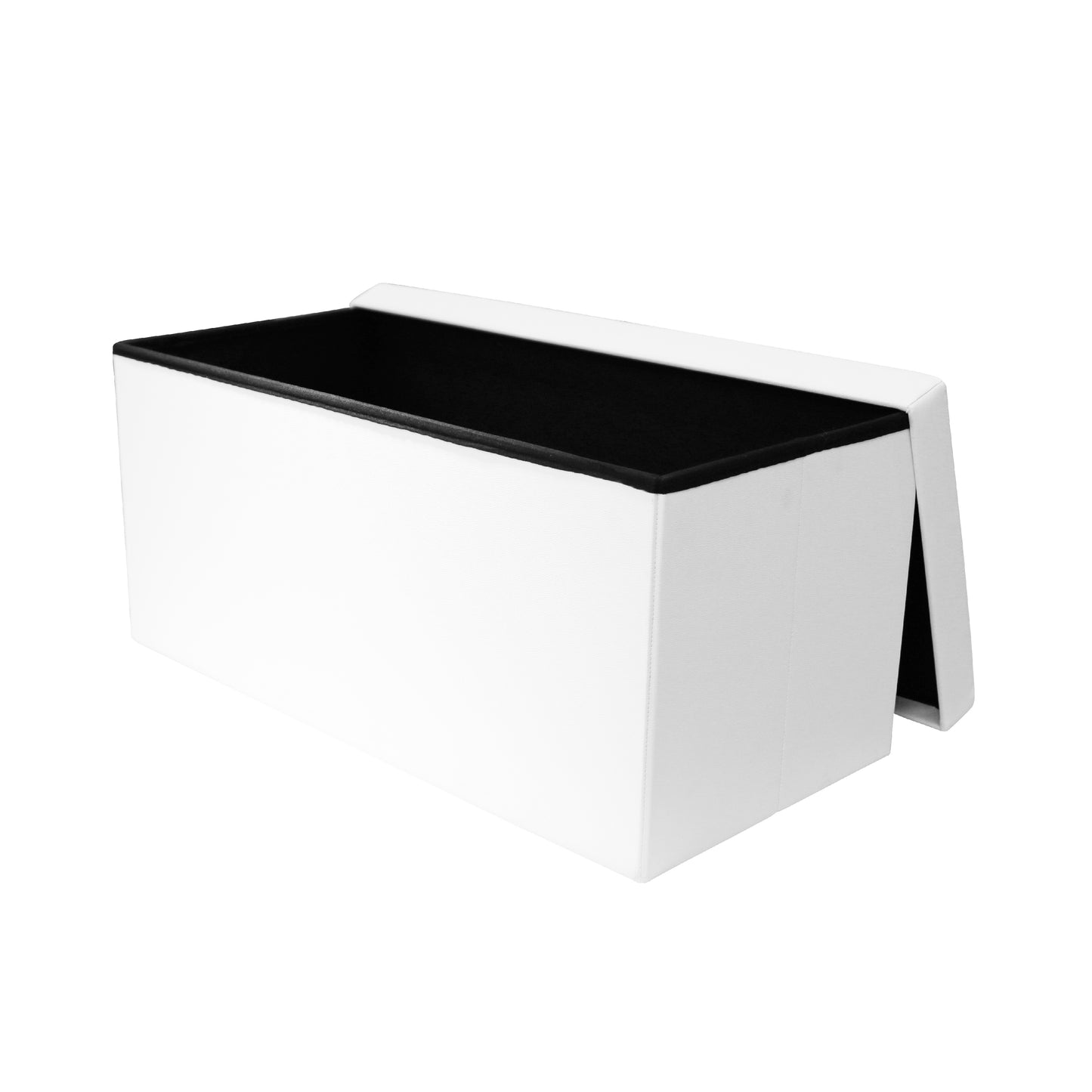Coffre Banc Pliable Pu Blanc