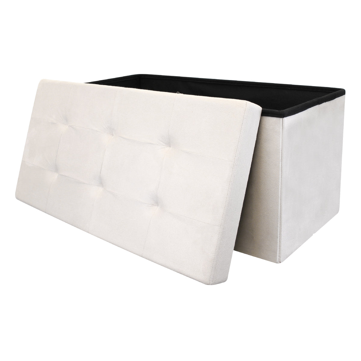 Coffre Banc Pliable Suedine Beige