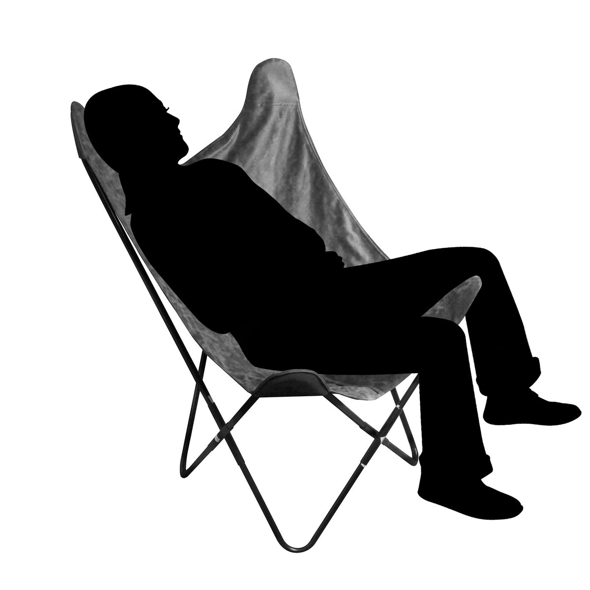 Fauteuil Papillon Suedine Gris