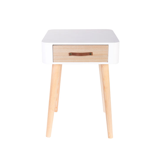 Chevet Blanc 1 Tiroir En Bois