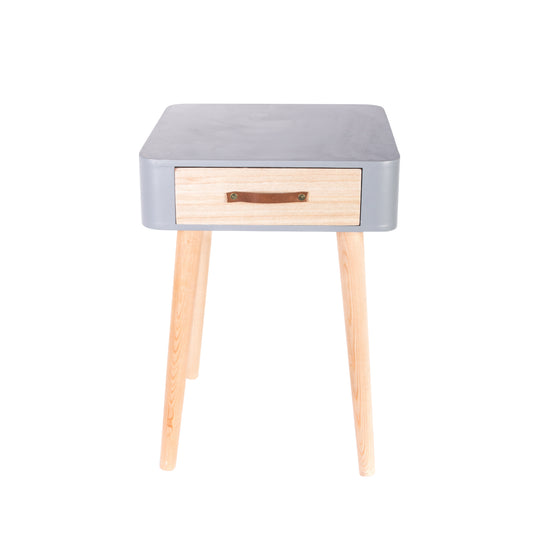 Chevet Gris 1 Tiroir En Bois