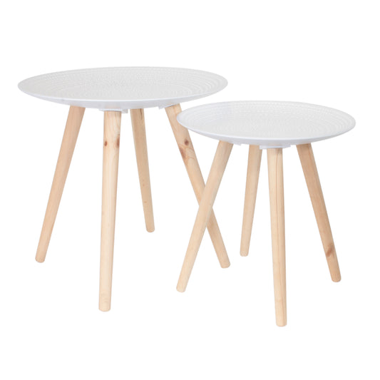 Table Gigogne Ronde Relief Gouttelette X2