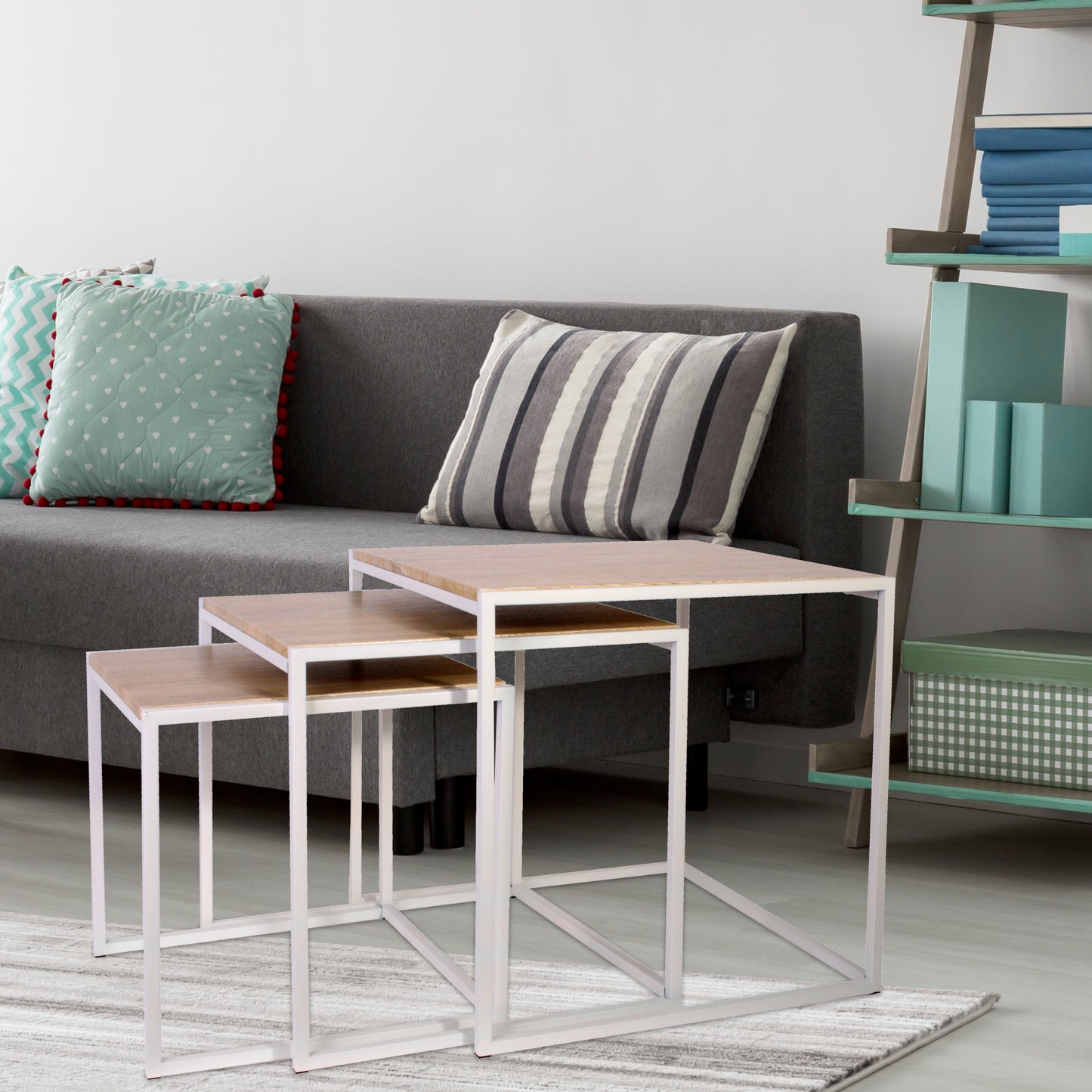 Table Gigogne Carree Blanche X3