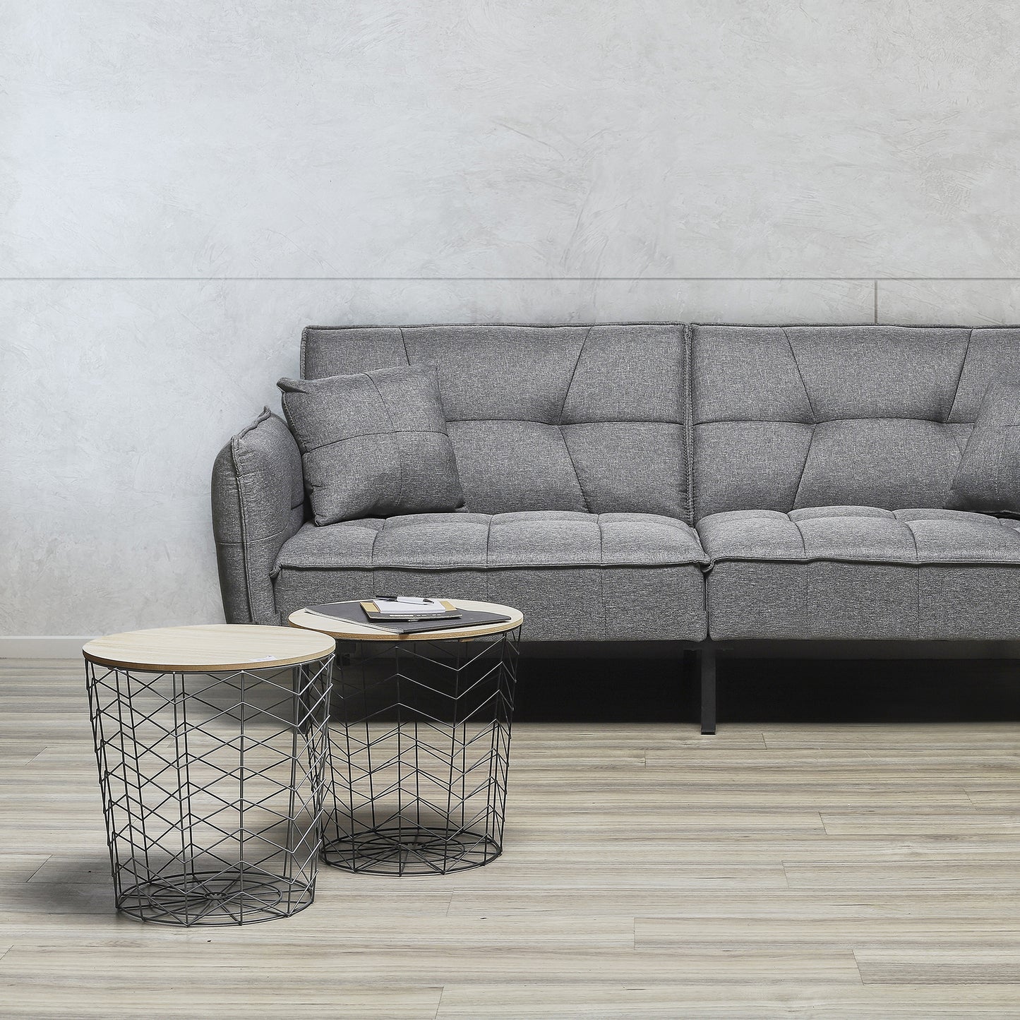 Table Filaire Bois Et Metal Noir Motif Chevron