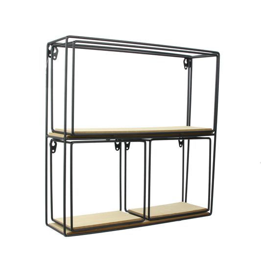 Etagere 4 Pieces Bois Metal 38X38X10Cm
