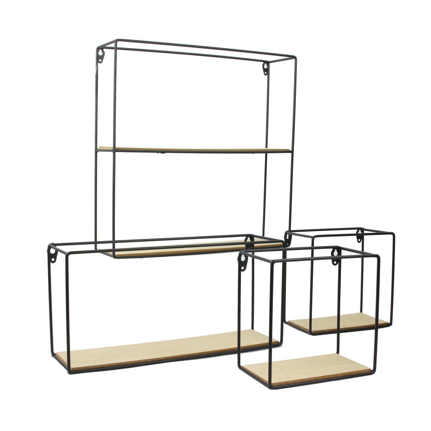 Etagere 4 Pieces Bois Metal 38X38X10Cm