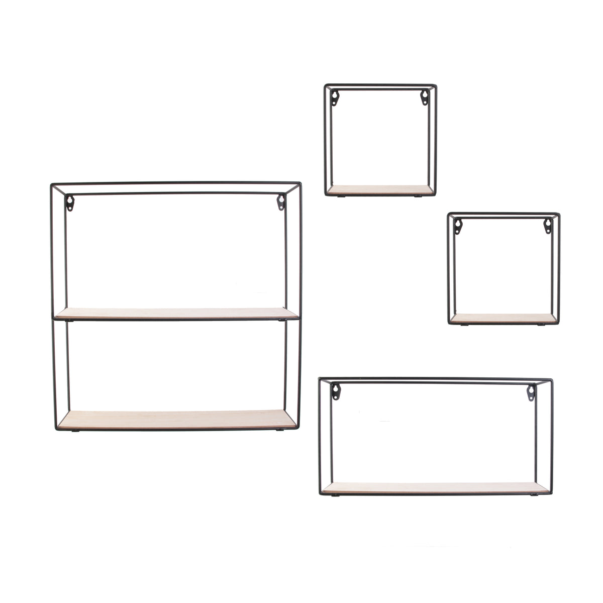 Etagere 4 Pieces Bois Metal 38X38X10Cm