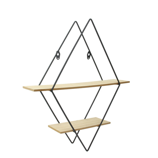 Etagere Bois Metal Losanges 40X10X46Cm