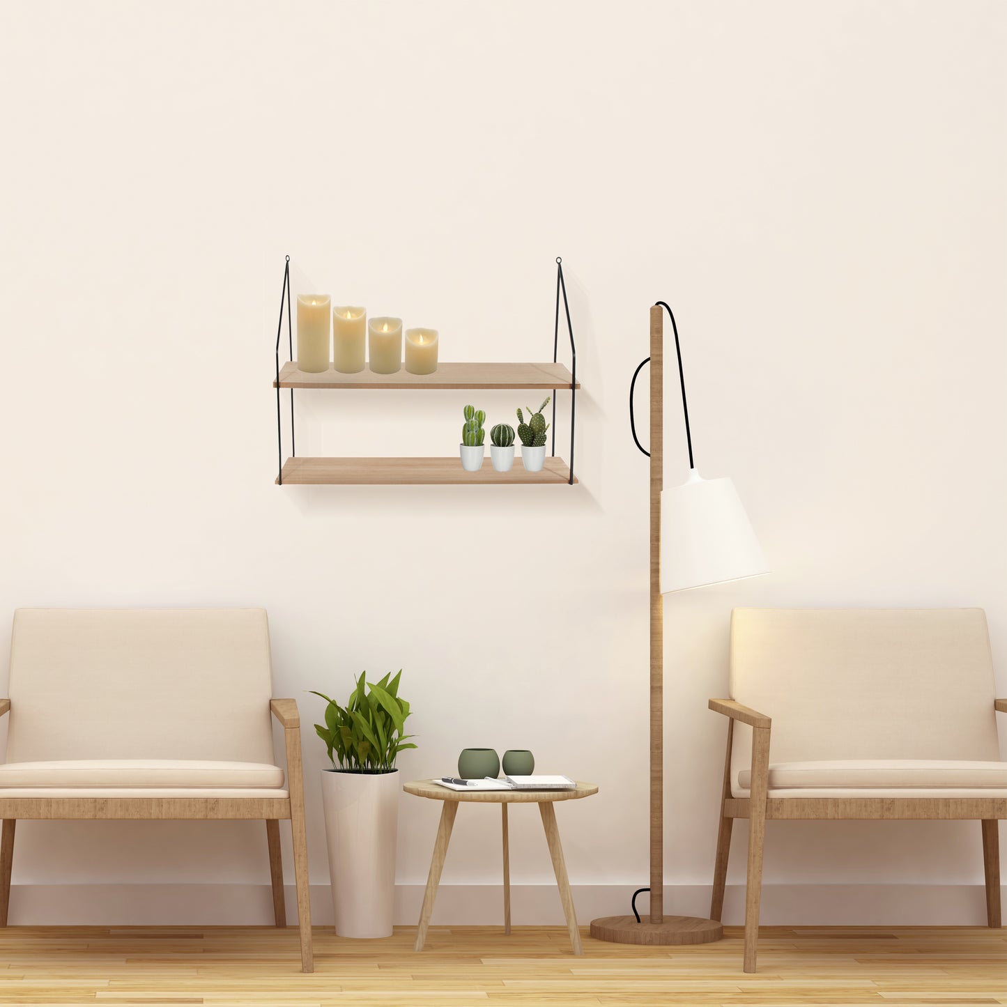 Etagere Echelle 2 Plateaux 45.5X18X60Cm