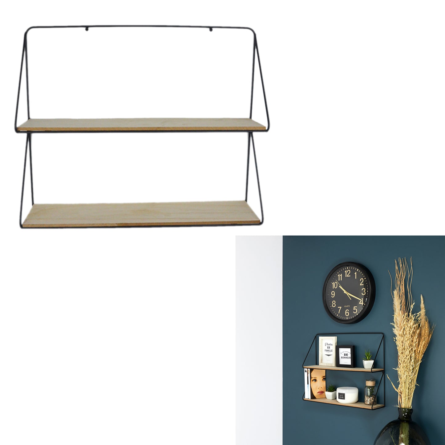 Etagere Filaire Murale Double H