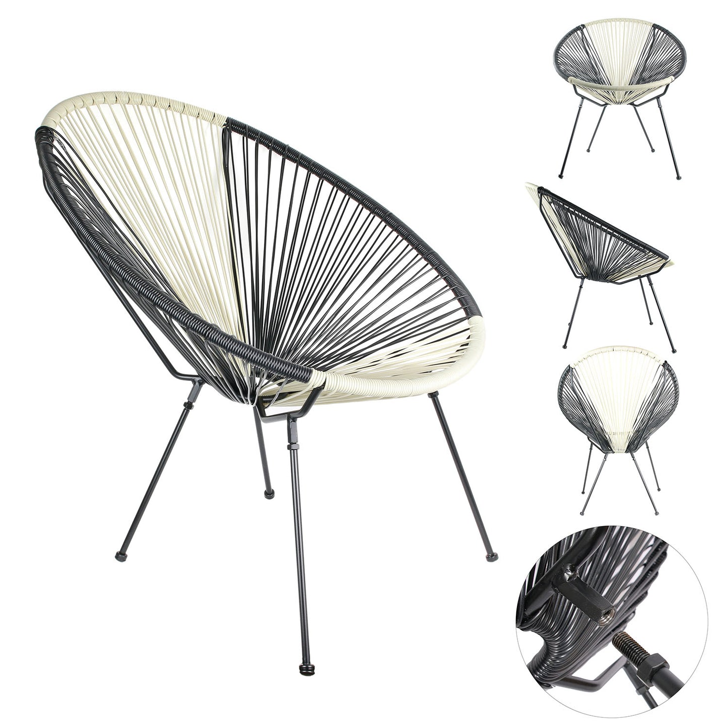 Chaise Mexico Beige Et Noir
