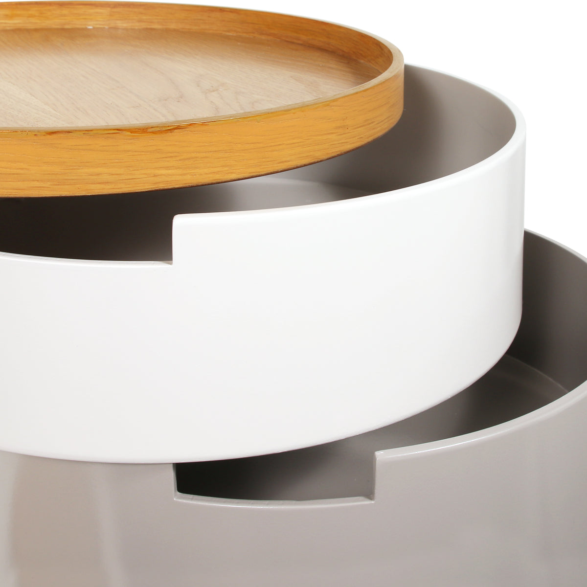 Table De Chevet Coffre 3 Niveaux Gris