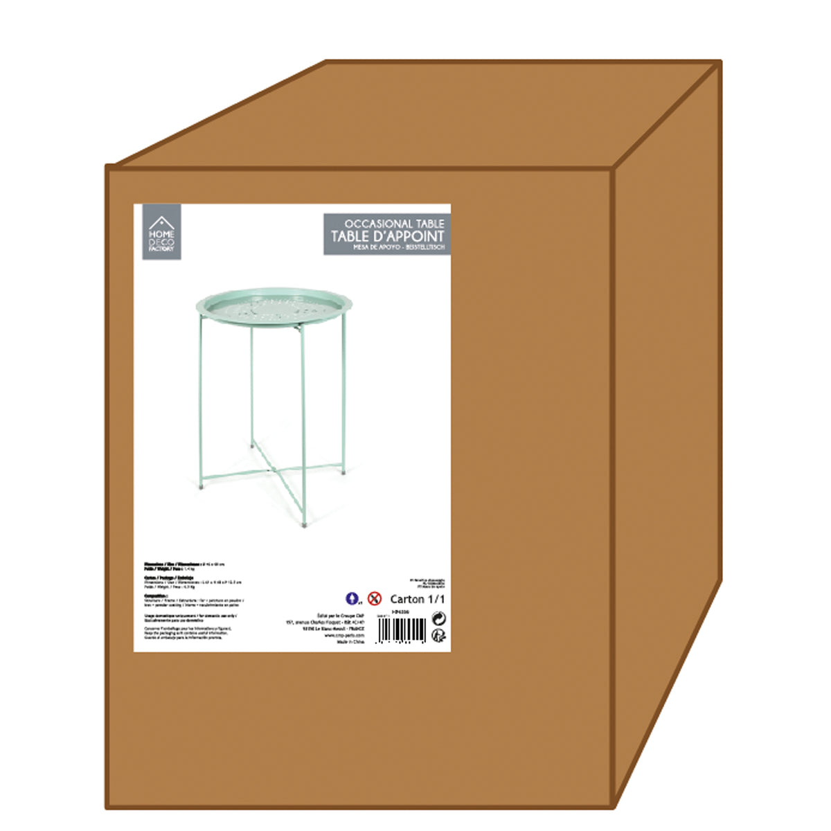 Table D Appoint Metal Vert Deau 60X46X46Cm