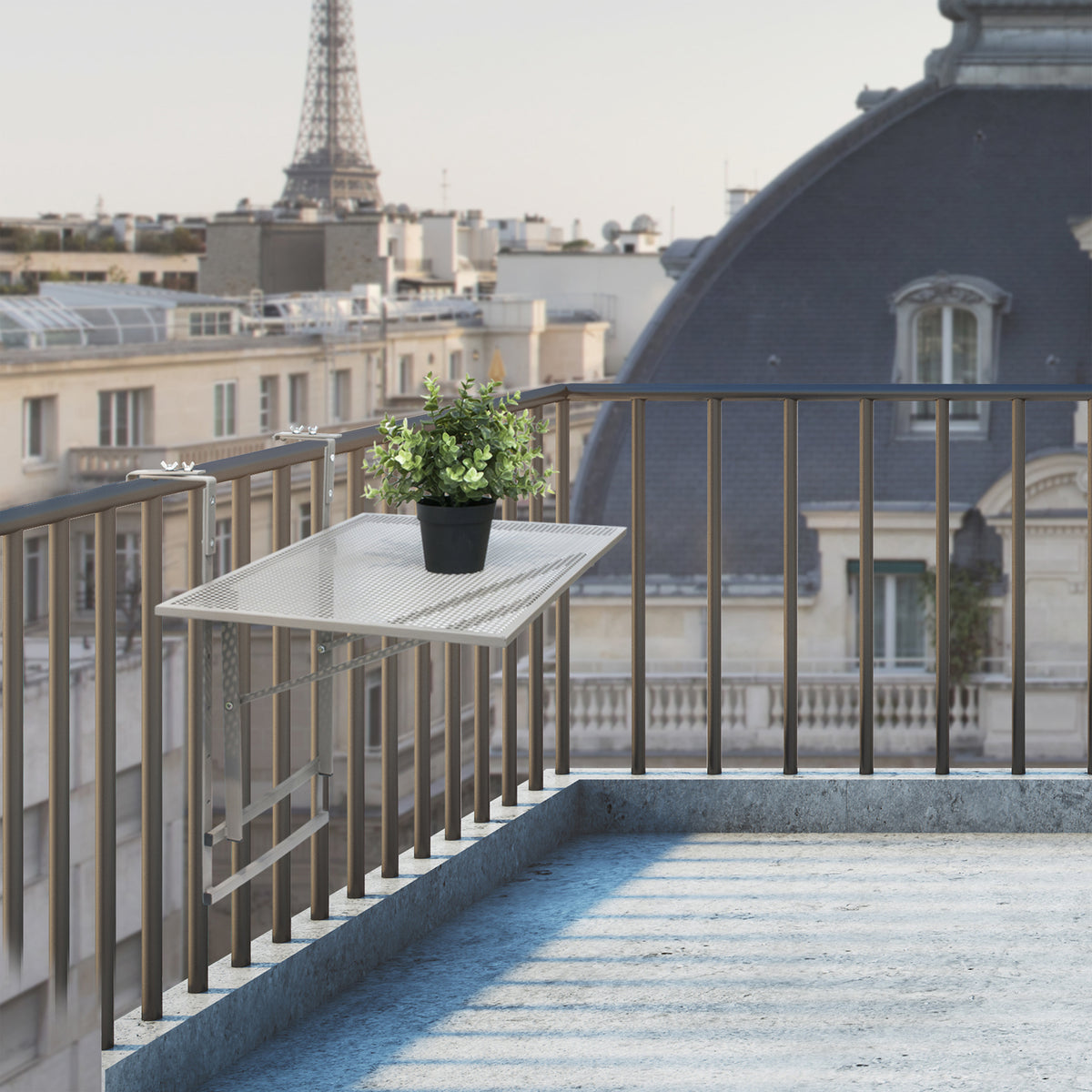 Table De Balcon Pliable Taupe 60.5X40.5X50Cm
