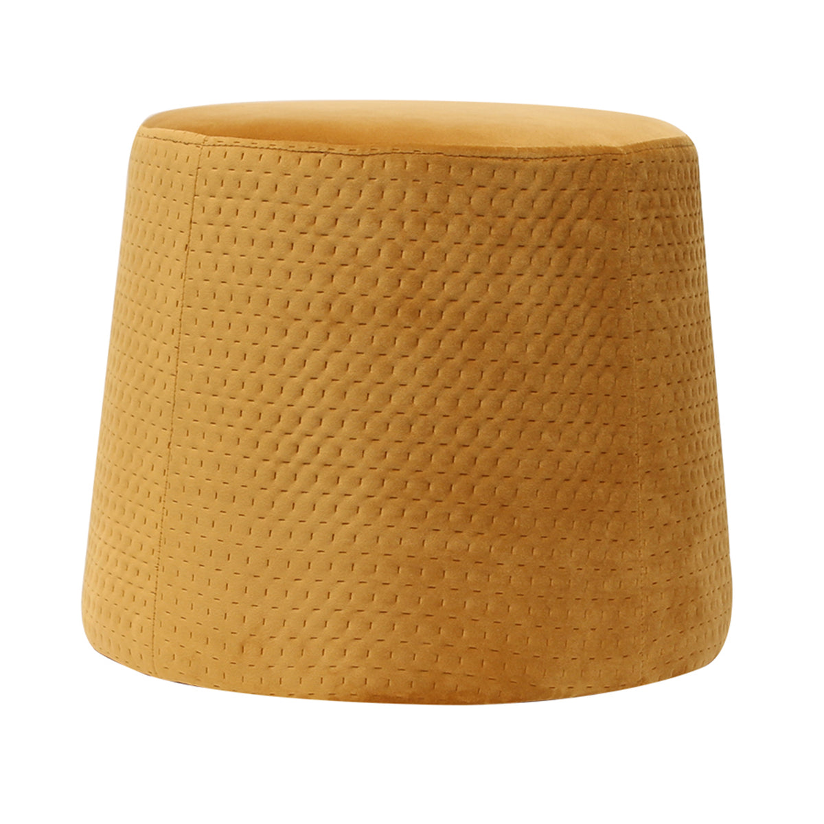 Pouf Gigogne Velours A Motif Ocre X2