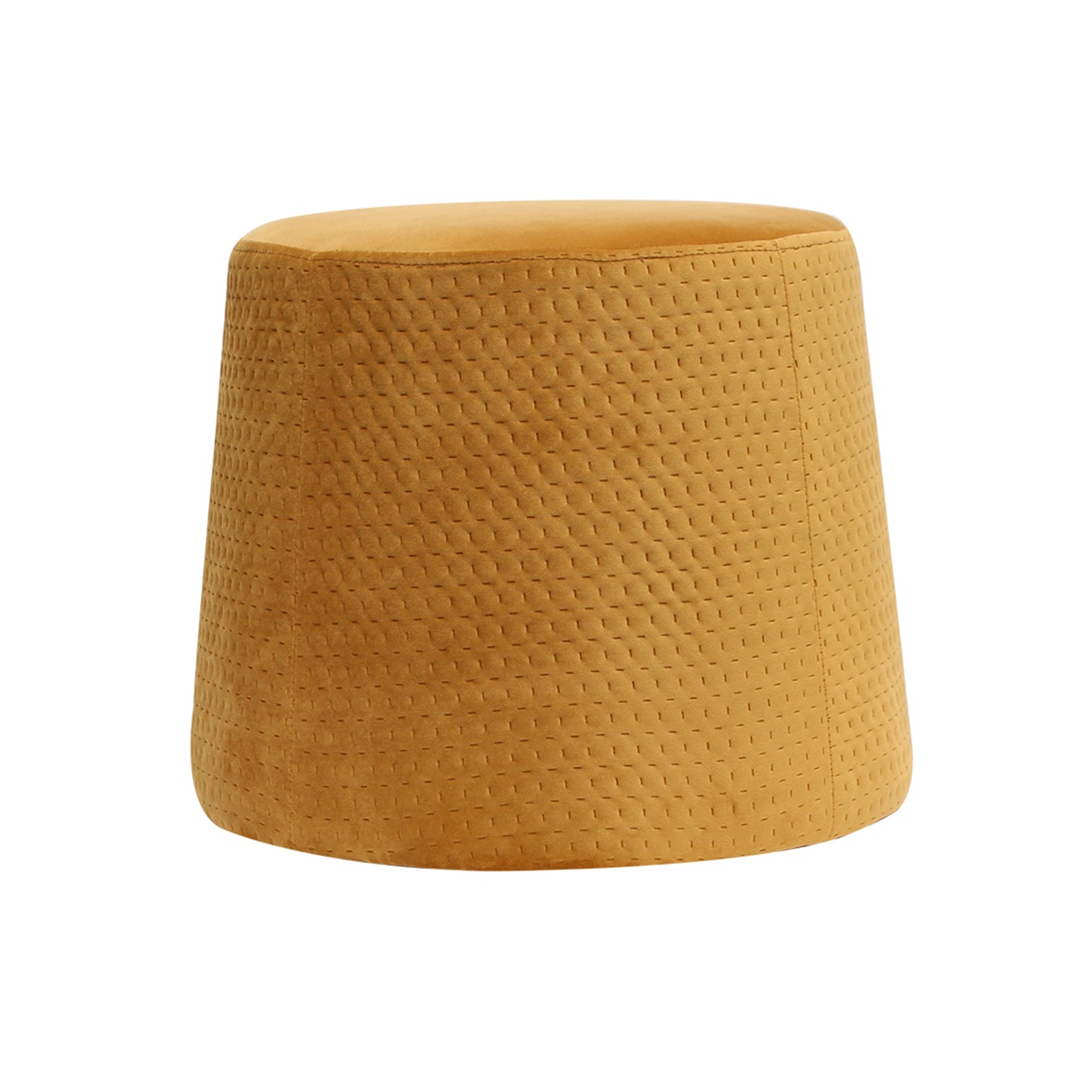 Pouf Gigogne Velours A Motif Ocre X2