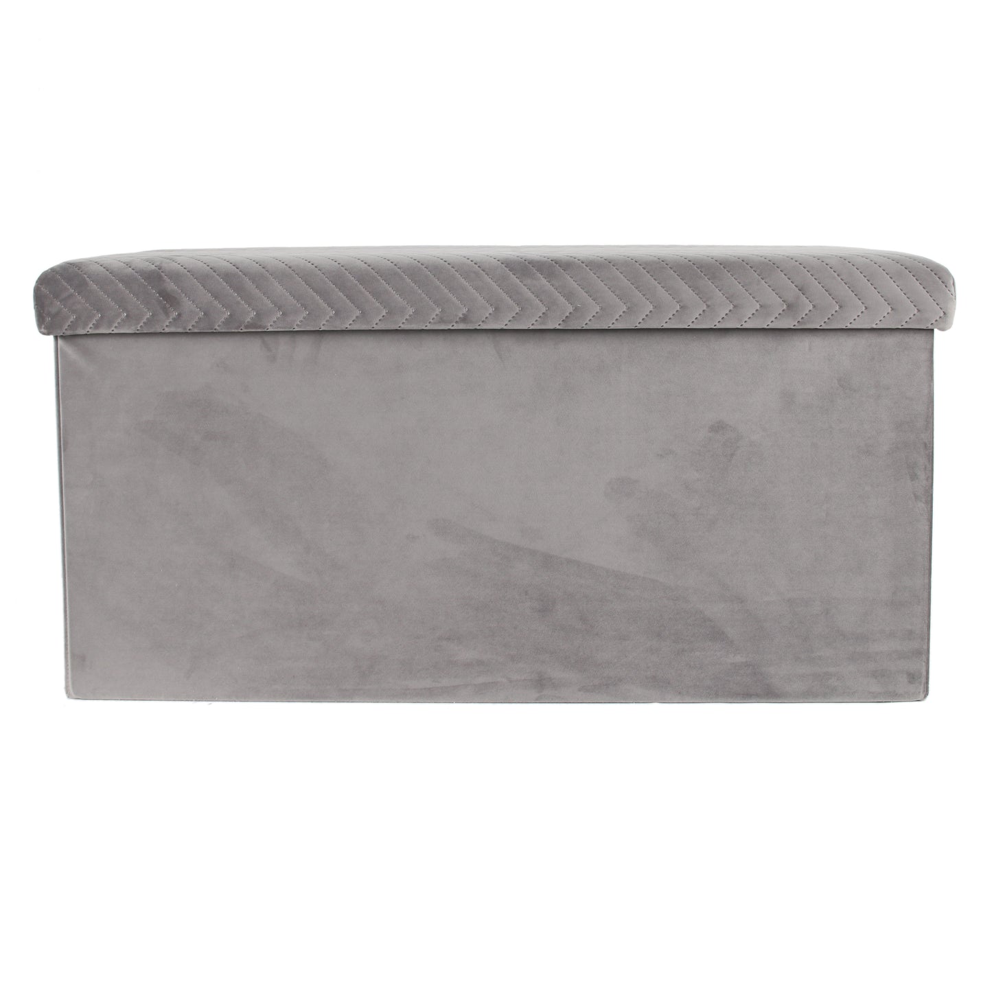 Coffre Banc Pliable Velours A Motif Gris
