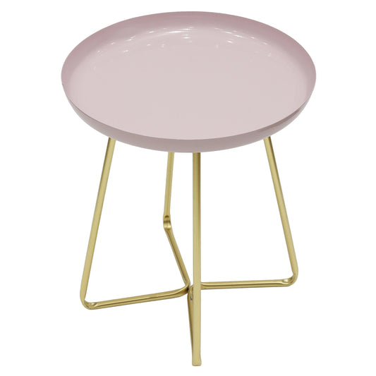 Table D Appoint Plateau Rond Glossy Rose