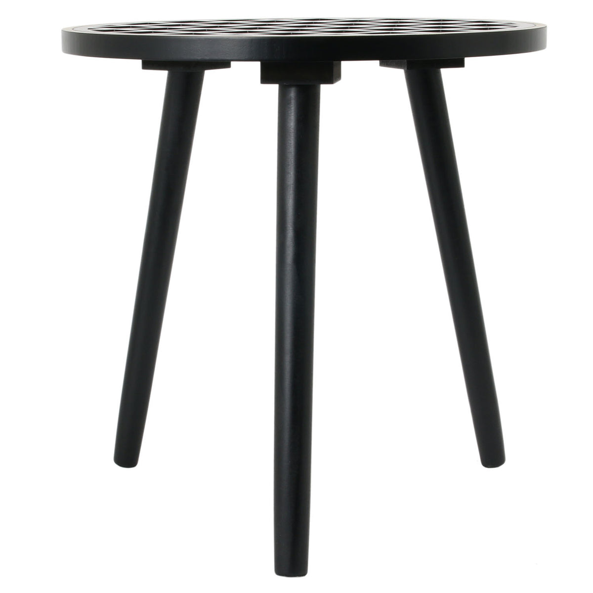 Table D Appoint Bois A Motif Noir Lisere Dore