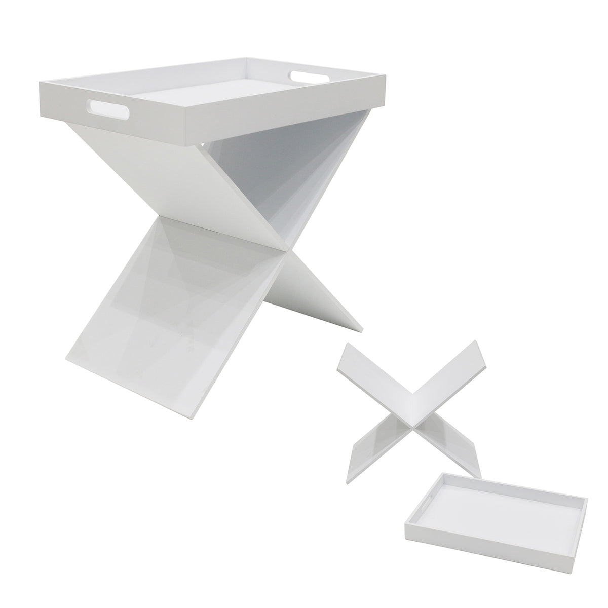Table D Appoint Plateau Amovible Blanc