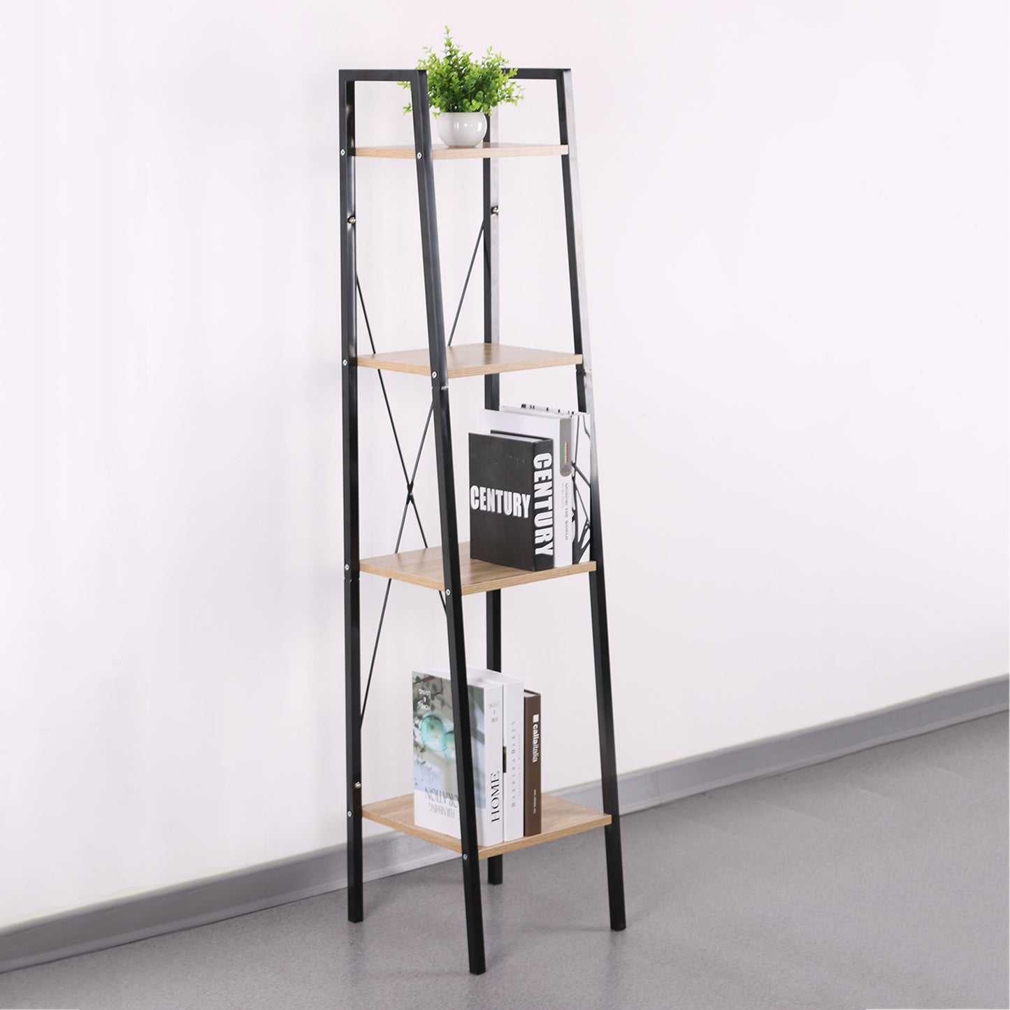 Etagere Bois Et Metal Loka 148X34X32