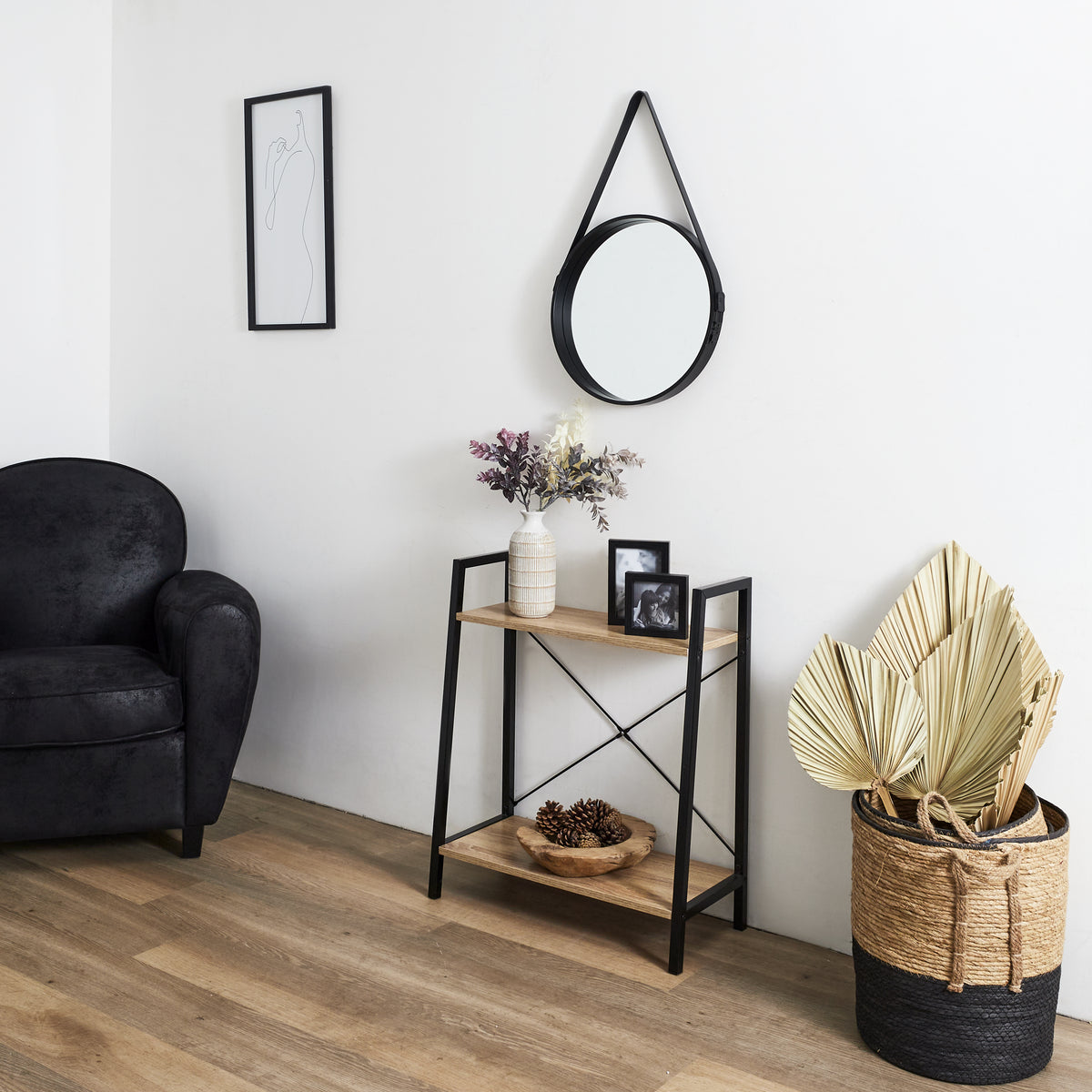Etagere Bois Et Metal 70X60X27