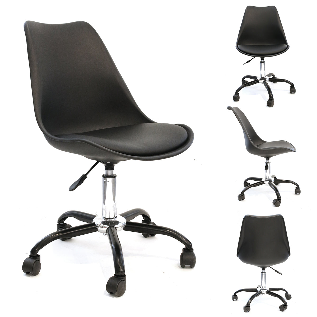 Chaise A Roulettes Kiruna Noir