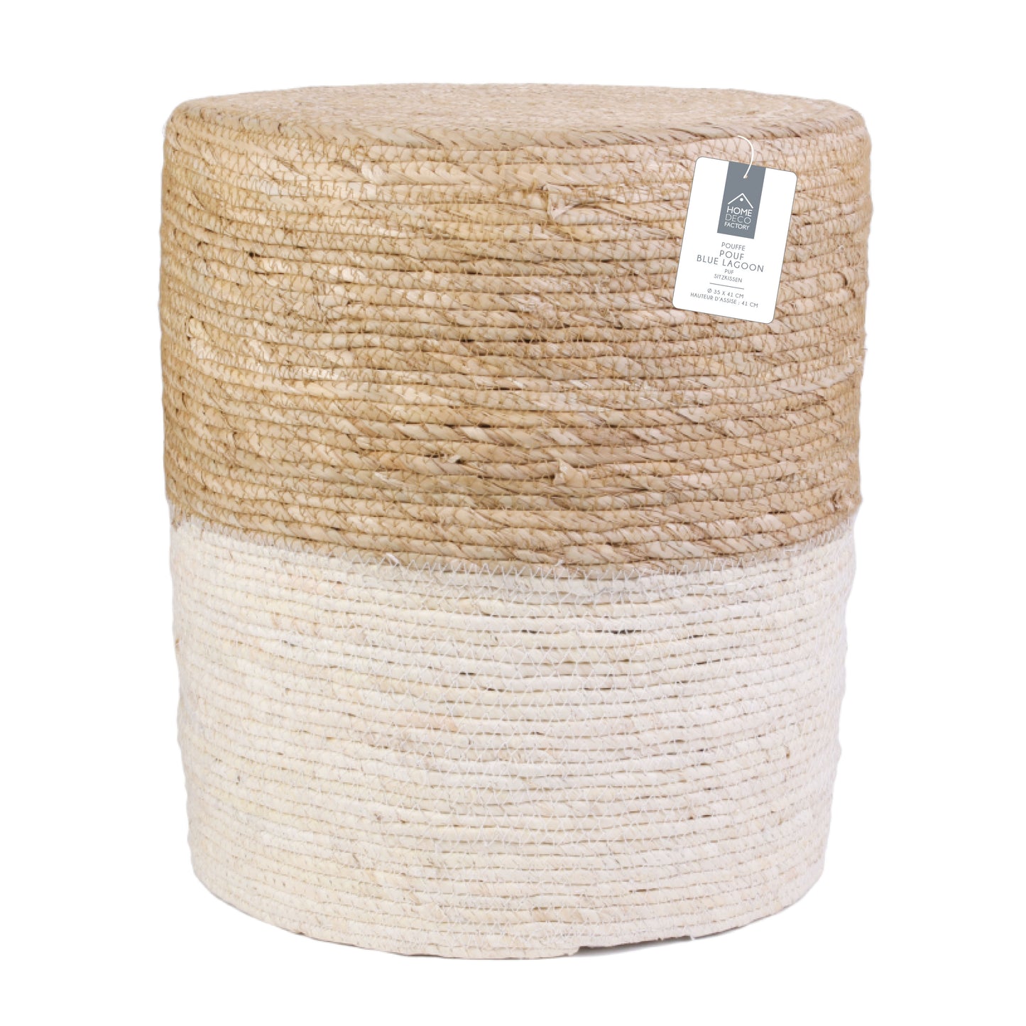 Pouf Tresse Beige