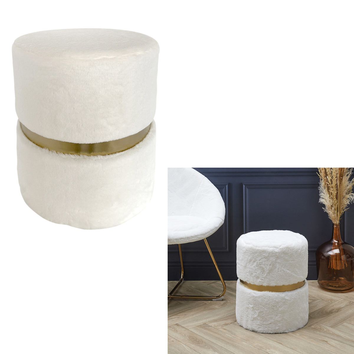 Pouf Imitation Fourrure Aurea
